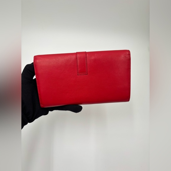 ❤️ Saint Laurent Classic Red Y Ligne Clutch Bag Wallet A210E7M8E - Picture 7 of 14